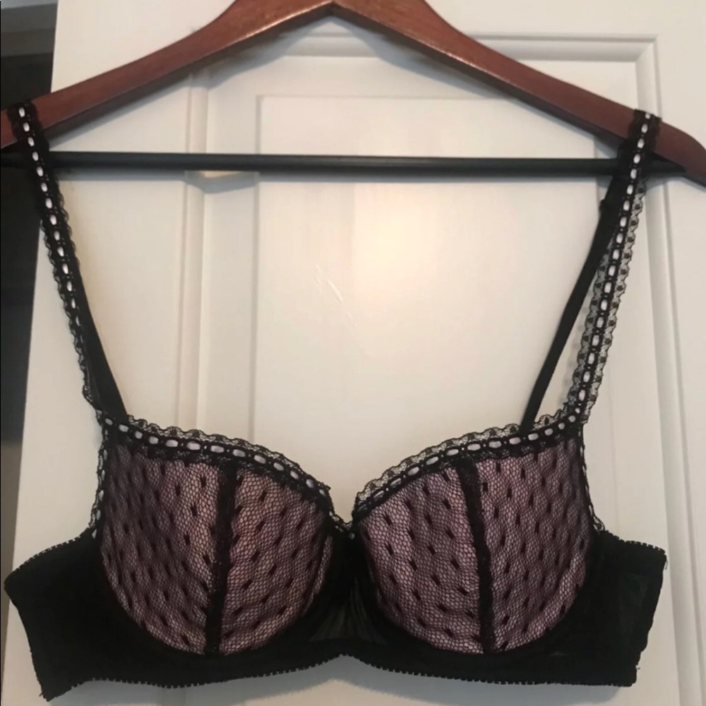 Sold Victoria’s Secret Lace Bra Pink Black VS Lacy 36A